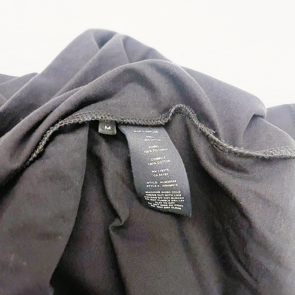 Helmut Lang Black Long Sleeve Tee Sheer Overlay SZ M - Picture 7 of 7